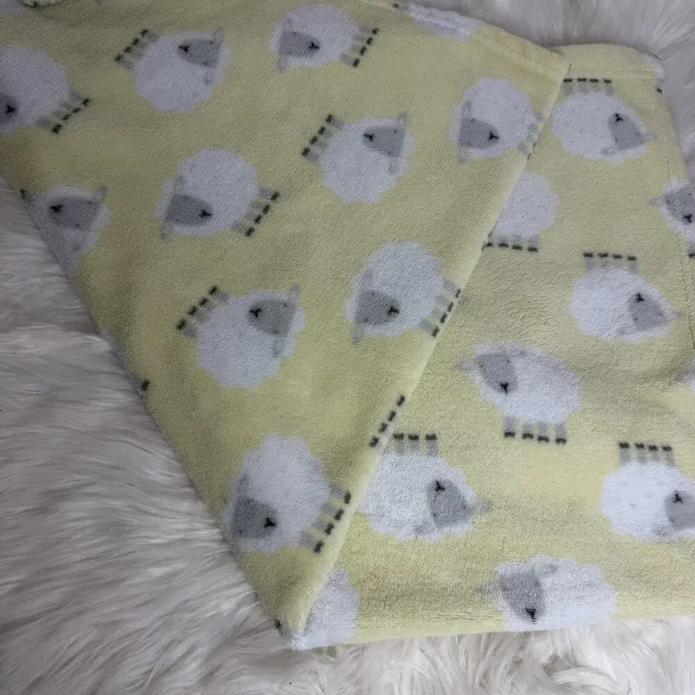 RARE Cutie Pie Plush Yellow Sheep Lamb Baby Blanket Lovey Soft 30”x36”